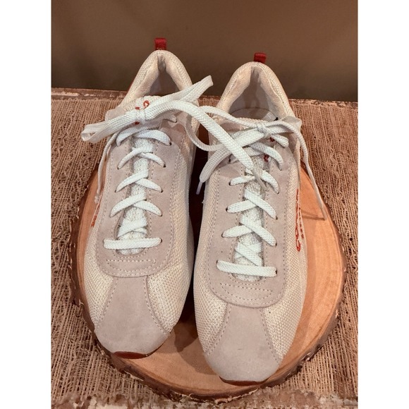 COACH MYLA 1941 SNEAKERS Womens 9M Suede Pink Leather & Beige White Mesh Sleek - Picture 8 of 16